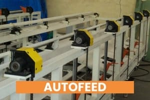 autofeed collection table for dual extrusion lines