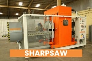 sharpsaw Industrial Sharpsaw machine in a warehouse setting