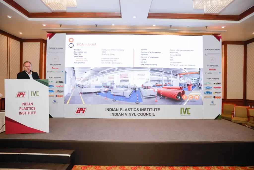 Speaker at Indian Plastics Institute conference presentation.