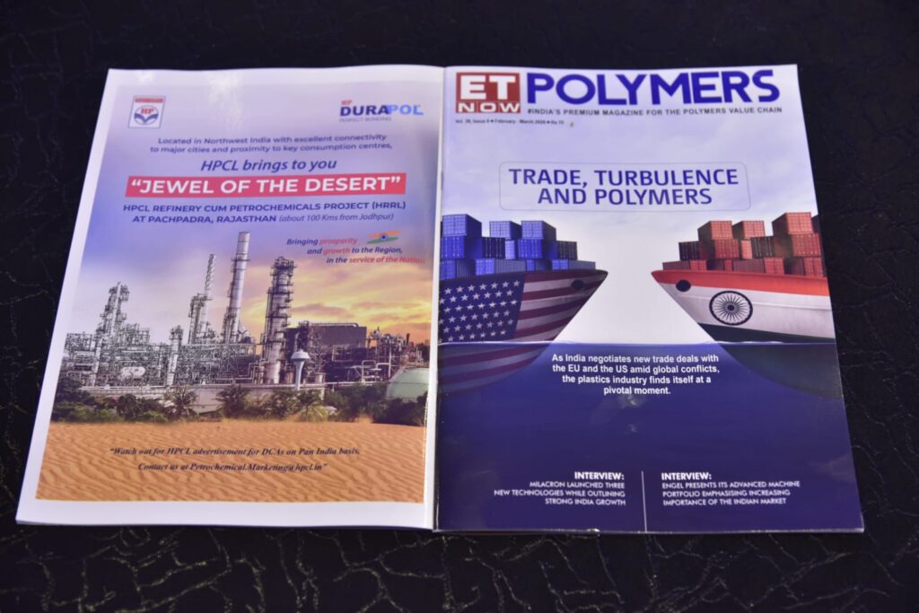 ET Polymers magazine beside HPCL refinery advertisement
