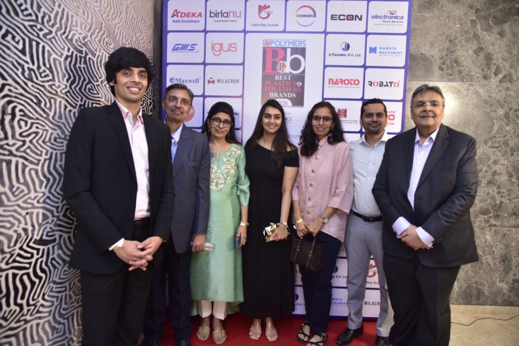 Six attendees pose at Best Plastics Polymers Brands event