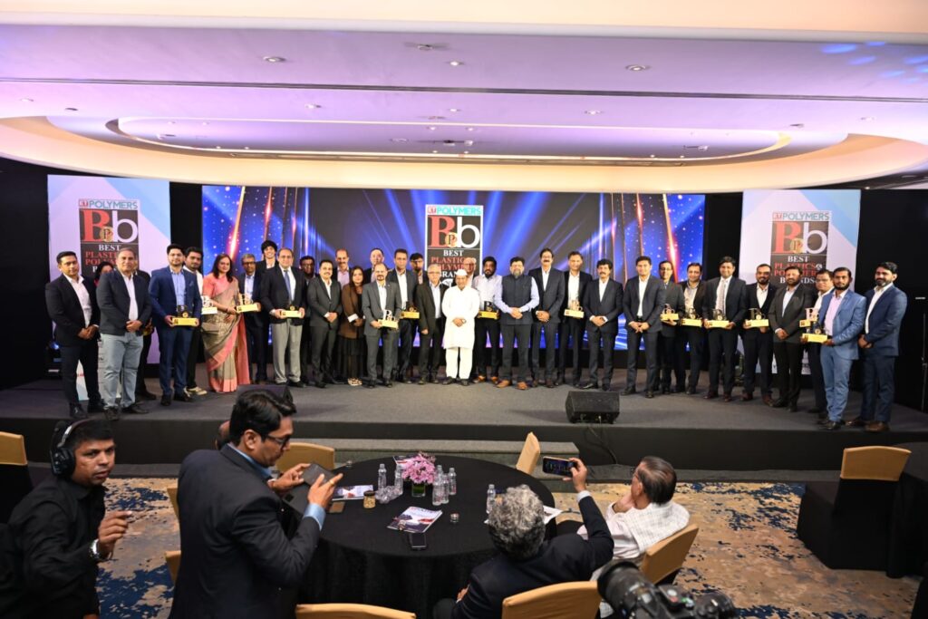 Award winners pose at ET Polymers Best Plastics event
